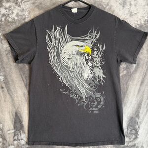 Vintage Y2K Animal Planet Promo Eagle's Nest Graphic Size Medium Black T-Shirt